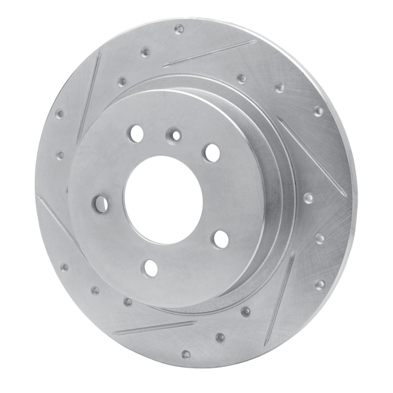 Buick Lucerne Brake Rotor (1) - Rear Left - R1 Concepts - Drilled & Slotted - Silver - `06-`11